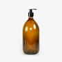 Reuseable Amber Glass Bottle With Black Pump 500ml, thumbnail 2 of 2
