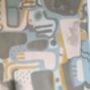 Cubist Jigsaw Wallpaper Powder Blue / Ochre, thumbnail 3 of 7