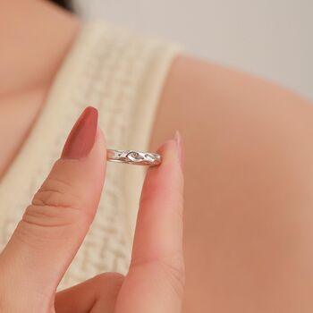 Sterling Silver Ripple Wave Ring, 6 of 12