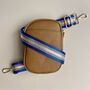 Glitter Stripe Bag Strap In Royal Blue And Gold, thumbnail 1 of 2
