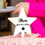 Personalised 'You're A Star' Gold Star Cake Topper, thumbnail 3 of 8