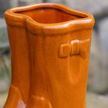 Personalised Orange Welly Boot Planters Gift Set, 6 of 11