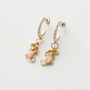 Fable Enamel Dormouse Hoop Earrings, thumbnail 2 of 4