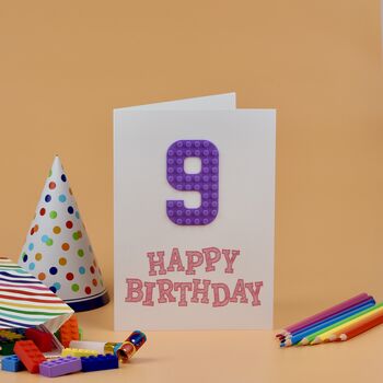 Brick Birthday Card Pink Font, 3 of 4