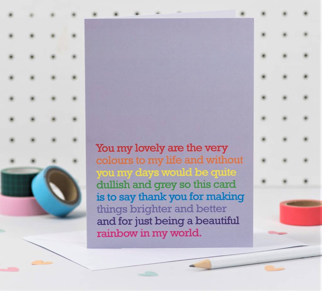 Very Colours To My Life : Rainbow Card For Friend, 1 of 4