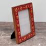 Hand Painted Red And Yellow Patterned Small Photo Frame, thumbnail 1 of 4