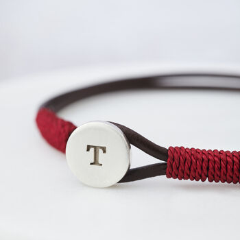 Silver Leather And Silk Personalised Bracelet, 11 of 12