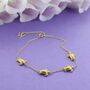 Gold Plated Personalised Turtle Anklet, thumbnail 1 of 2