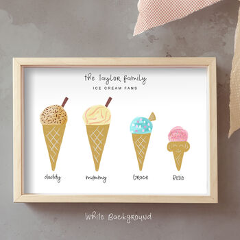Personalised Illustrated Ice Cream Family Print, 8 of 8