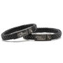 Engraved Black Memorial Urn Clasp Bracelet For Ash Storage With Custom Keepsake Design, thumbnail 1 of 12