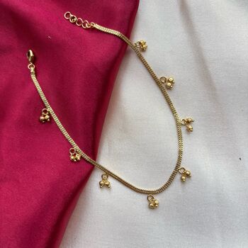 Golden Brass Rounds Beads Indian Payal Anklet, 2 of 4