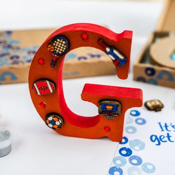 Personalised Paint Your Own Sport Wooden Letter, 4 of 6