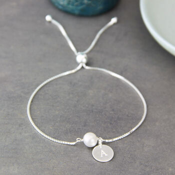 Personalised Pearl Sterling Silver Slide Bracelet, 4 of 10