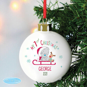 Personalised 1st Christmas Tatty Teddy Bauble, 2 of 4