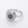 Byzantine Round Sapphire 925 Sterling Silver Ring, thumbnail 1 of 2