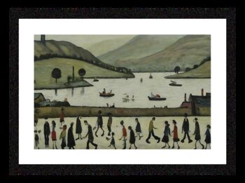 Framed 'Windermere' A4 Lowry Style Art Print, 2 of 2