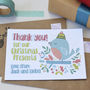 12 Personalised Christmas Robin Thank You Cards, thumbnail 1 of 4