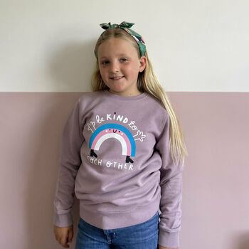 'Be Kind To Each Other' Rainbow Children's Sweatshirt, 3 of 12