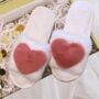 Fluffy Pink Heart Slippers – Cosy Gift For Her, Ideal For Brides And Bridesmaids, thumbnail 2 of 5