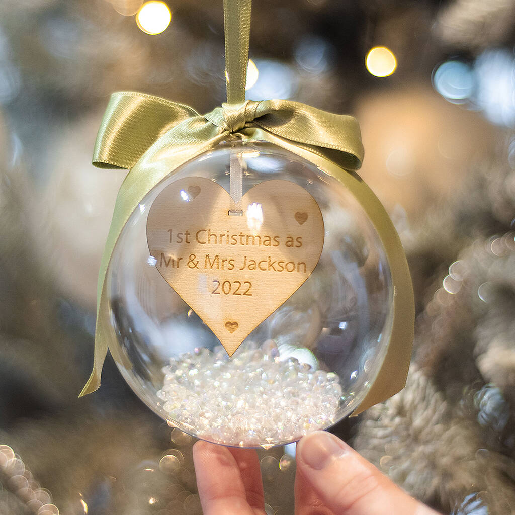 Personalised First Christmas As Mr And Mrs Bauble, 1 of 6