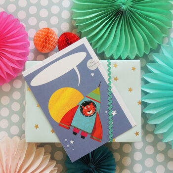 Personalised Bubble Rocket Tiger Card, 4 of 5