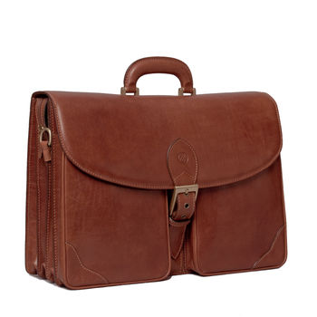 Mens Luxury Large Leather Briefcase.'The Tomacelli', 6 of 12