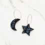 Moon And Star Hoop Earrings Mix Match Celestial Hoops, thumbnail 1 of 4