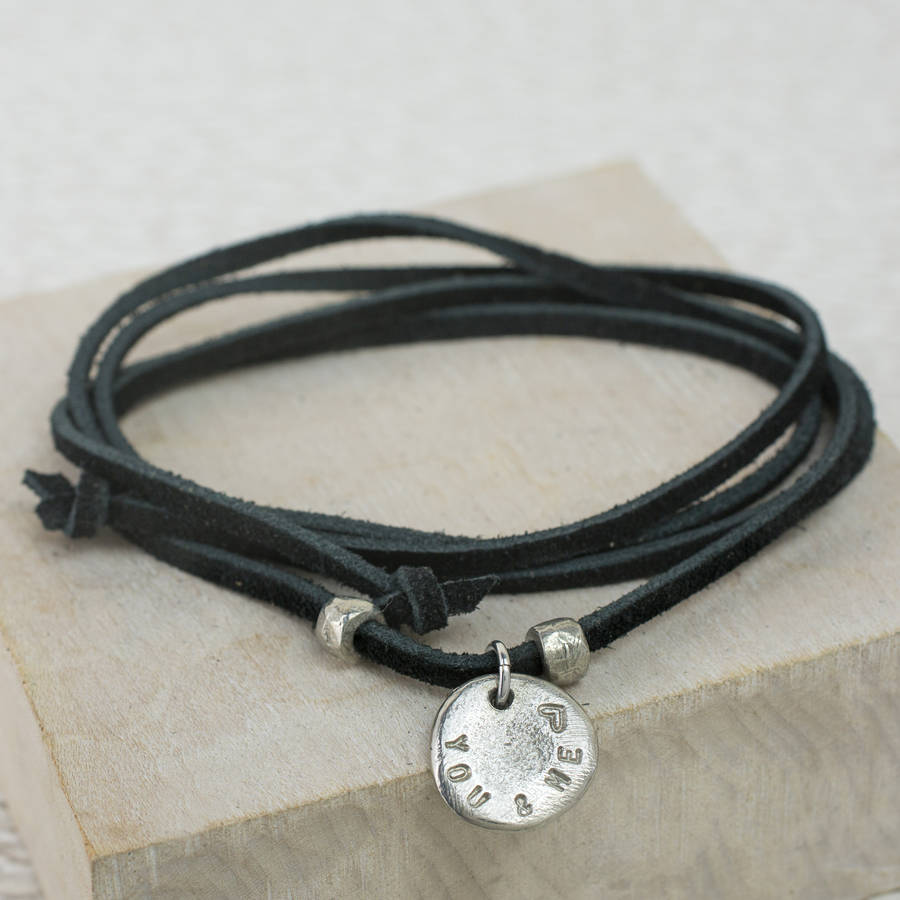 personalised disc suede wrist wrap or necklace by workshop one80 ...