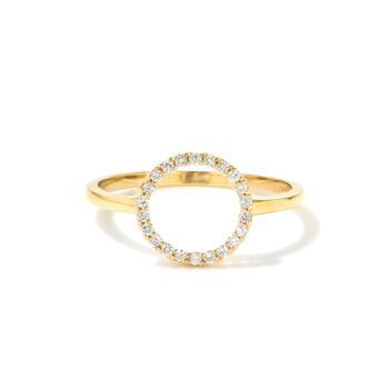 9ct Solid Gold Diamond Circle Ring, 3 of 4