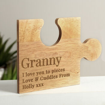 Personalised Wooden Jigsaw Coaster – I Love You To Pieces Gift, 2 of 2