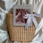 Personalised Straw And Pearl Bag With Bow, thumbnail 3 of 7
