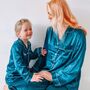 Mum And Child Emerald Personalised Silky Pj, thumbnail 1 of 6