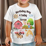 Kids Personalised Farm Theme Birthday T Shirt, thumbnail 1 of 4