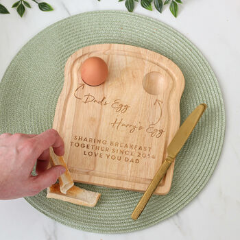 Personalised Dad And Me Dippy Egg And Toast Board, 3 of 4