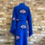 Long Organic Cotton Robe: Emerald Blue Eye, thumbnail 6 of 6
