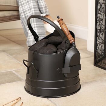 Personalised Black Coal Bucket With Shovel, 7 of 10