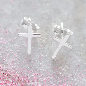 S Tiny Sterling Silver Cross Earrings By Hurleyburley Junior S Tiny Sterling Silver Cross Earrings By Hurleyburley Junior Notonthehighstreet