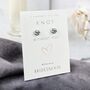 Bridesmaids Sterling Silver Knot Stud Earrings, thumbnail 1 of 5