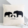 Silhouette Bear Family, Personalised Cushion Cover, thumbnail 1 of 3
