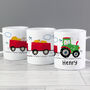 Personalised Tractor Plastic Mug For Kids Gift, thumbnail 1 of 2