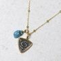 Gold Plated Sterling Silver Evil Eye Necklace, thumbnail 7 of 12