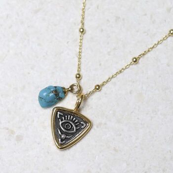 Gold Plated Sterling Silver Evil Eye Necklace, 7 of 12