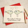 Personalised Embroidered Lovebird Card, thumbnail 1 of 5