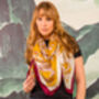 Regal Doves And Lions Wine And Mustard Luxury Silk Scarf 120cm * 120cm, thumbnail 3 of 5
