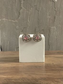 Gaia Pink And Antique Gold Earrings, 5 of 5