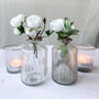 Set Of Two Gold Rim And Clear Glass Bottle Vases, thumbnail 2 of 7