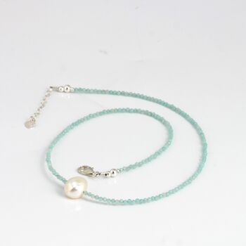 Mini Gemstone Bead Necklace With Focal Pearl, 11 of 12
