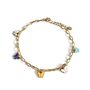 18k Gold Plated Multicoloured Butterfly Charm Anklet, thumbnail 1 of 3