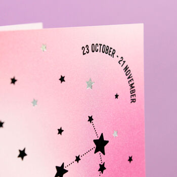 Scorpio Star Sign Constellation Birthday Card, 6 of 7