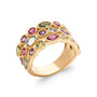 18ct Gold Plated Multi Colour Gemstone Ring, thumbnail 3 of 6
